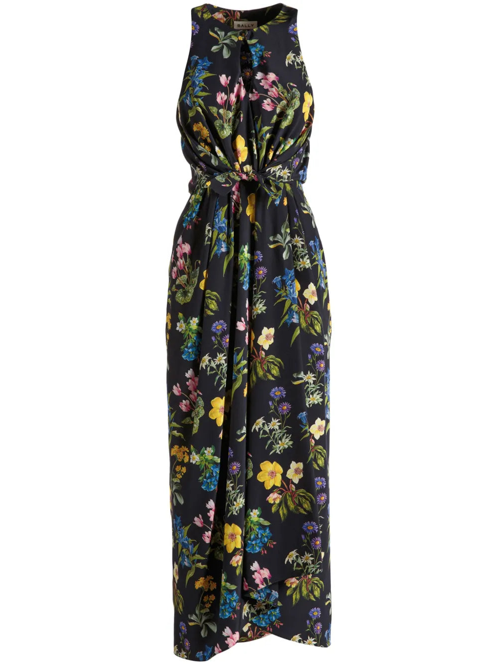 Floral-Print Silk Midi Dress
