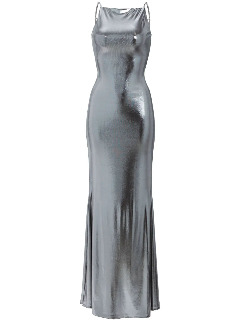 Romilly Metallic Open-Back Gown