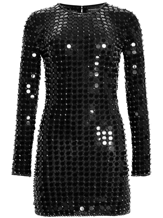 Loreen Embellished Long Sleeve Mini Dress