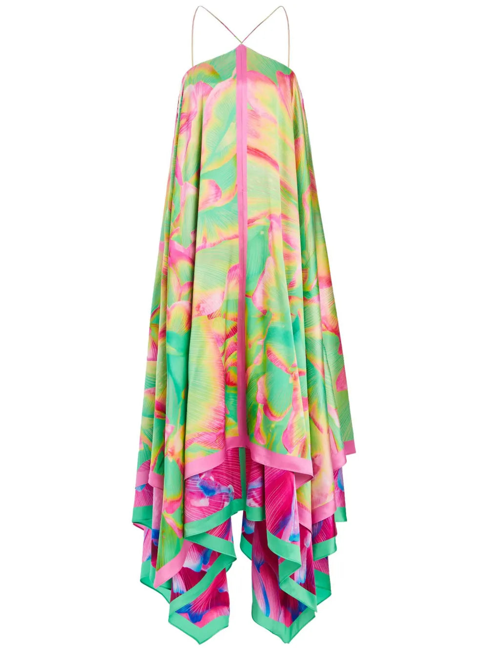Sangria Silk Asymmetrical Long Dress