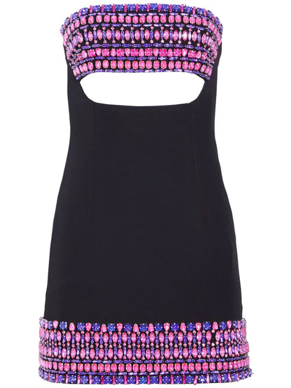 Martini Multi Crystal Embellishments Mini Dress