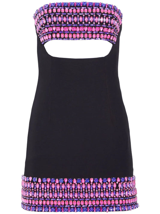 Martini Multi Crystal Embellishments Mini Dress