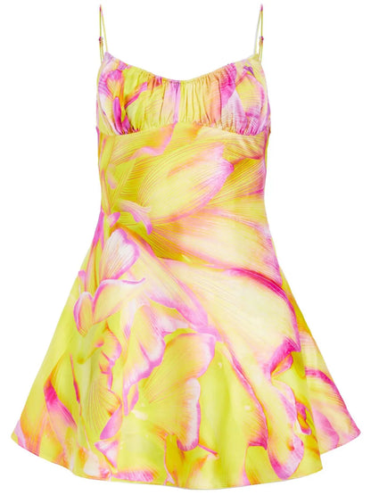 Eden Silk Pattern Mini Dress