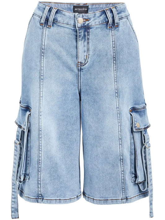 Denim Cargo Shorts