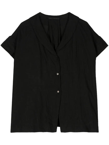 Shawl-Collar Linen Shirt