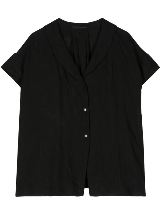 Shawl-Collar Linen Shirt