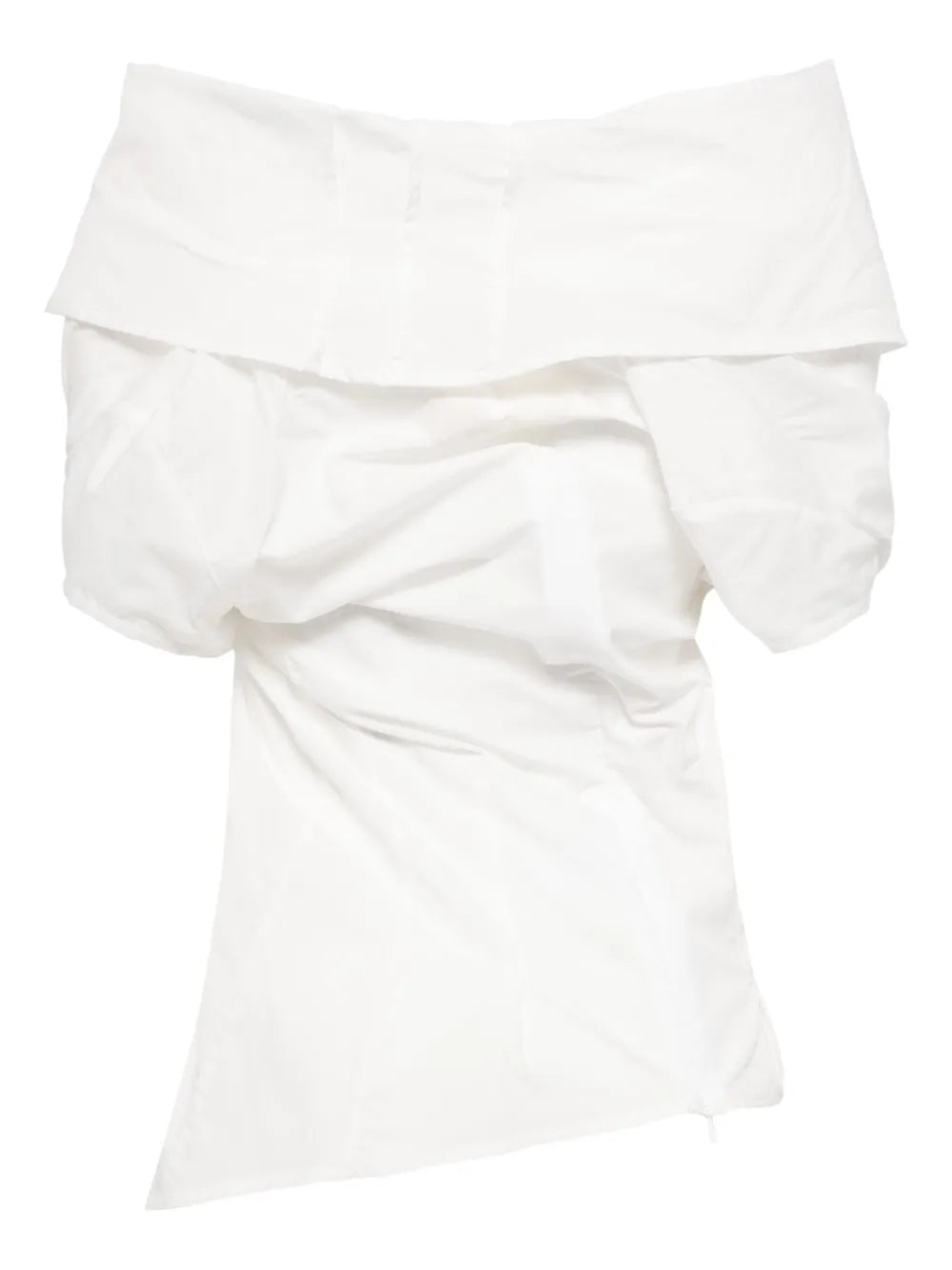 Draped Asymmetric Cotton Blouse