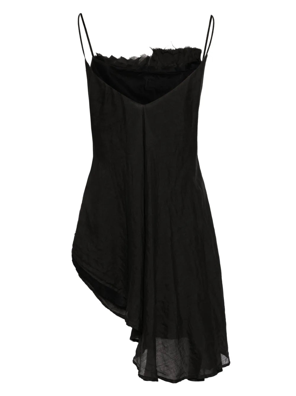 Crinkled Asymmetric Silk Minidress