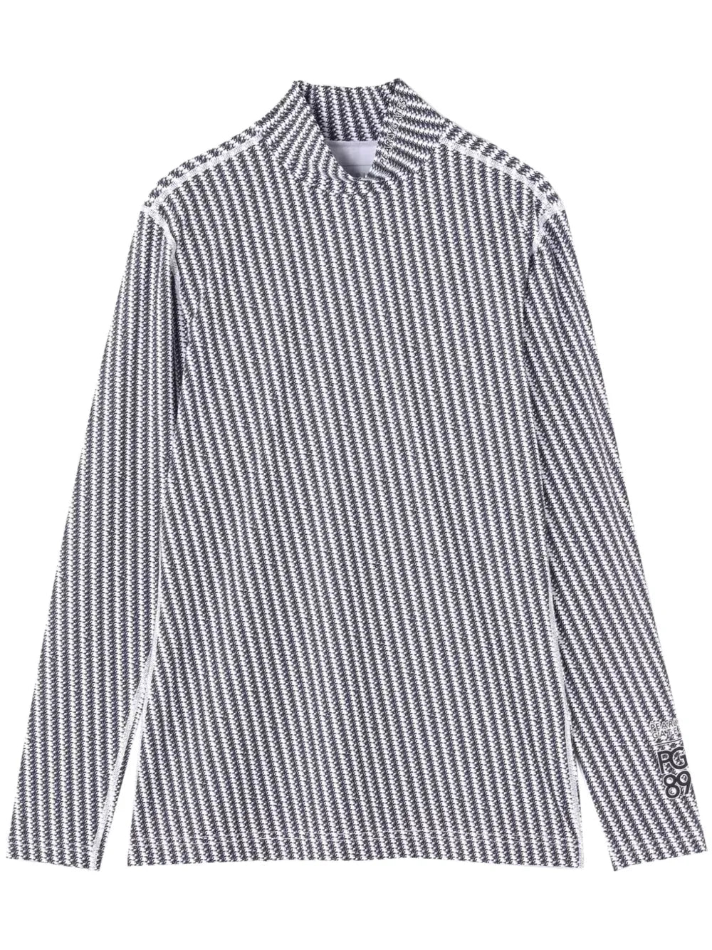 Monogram-Pattern High-Neck Top