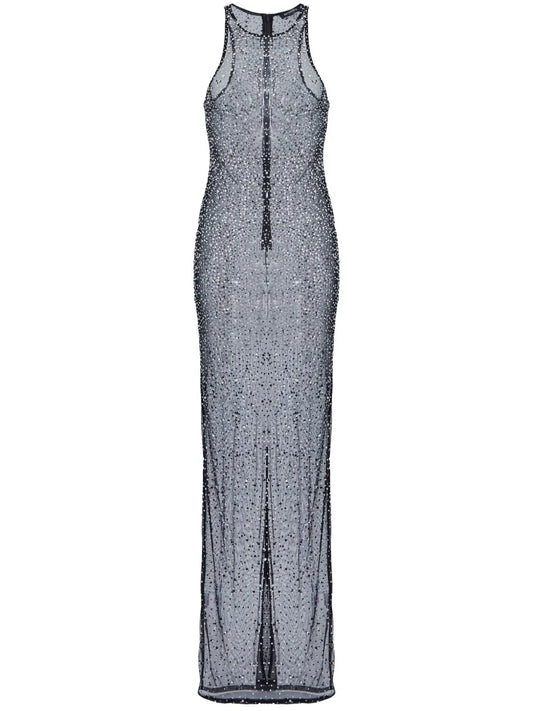 Brandy Sequin Transparent Long Dress