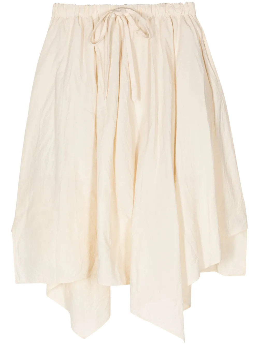 Drawstring-Waist Pleated Skirt