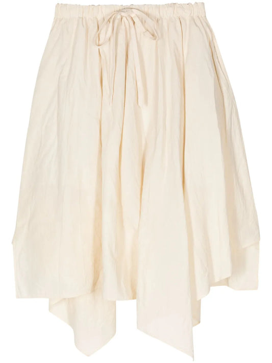 Drawstring-Waist Pleated Skirt