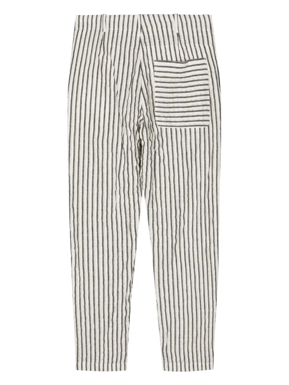 Striped Linen-Blend Tapered Trousers