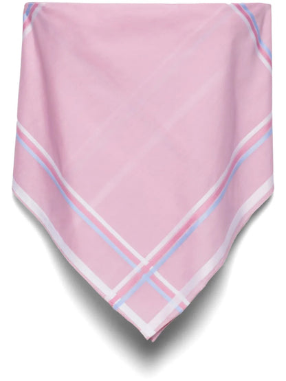 Check-Print Cotton Bandana Top
