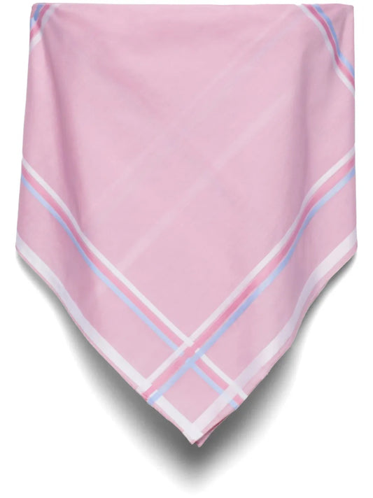 Check-Print Cotton Bandana Top