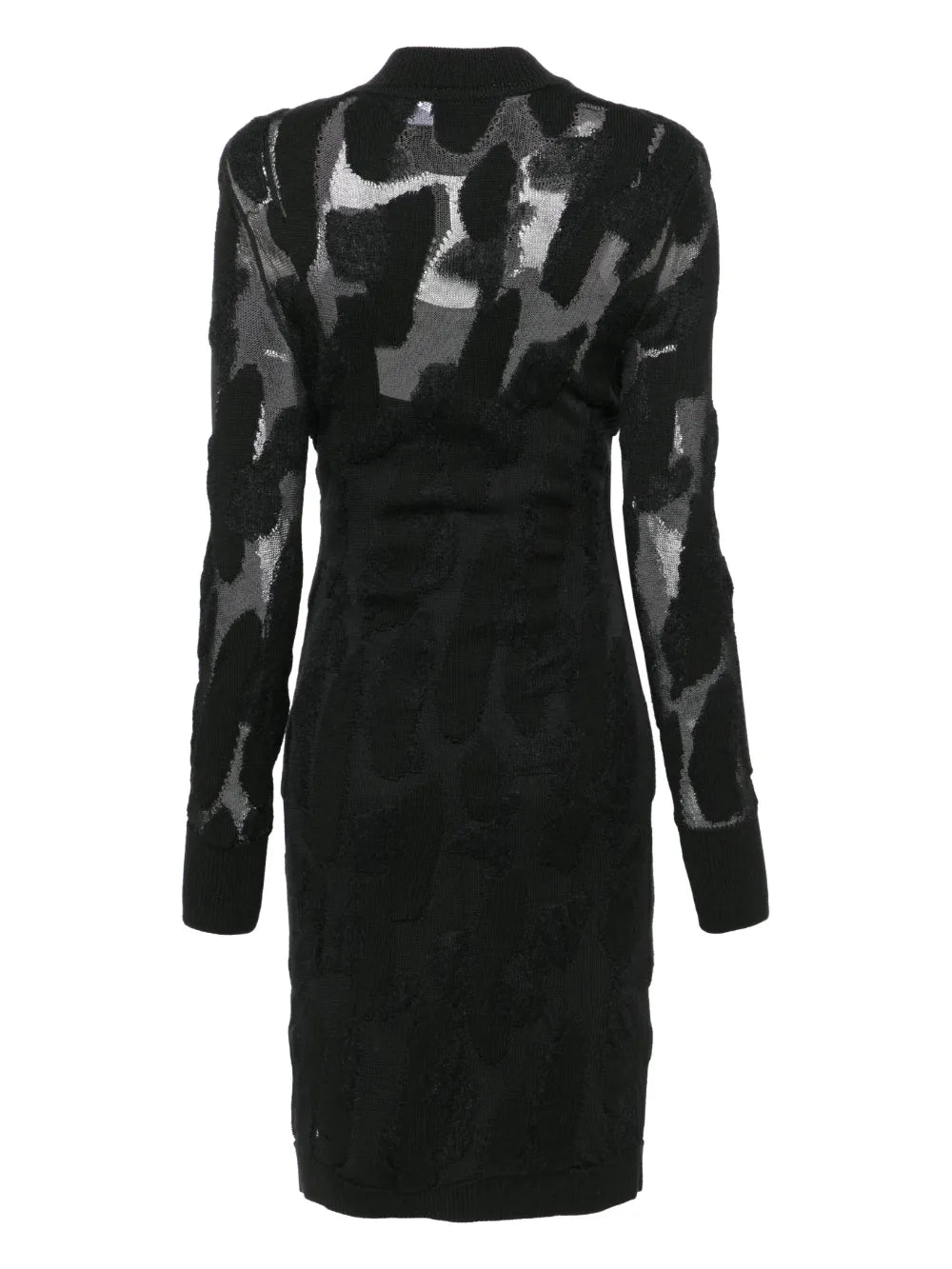 3D-Knit Semi-Sheer Midi Dress