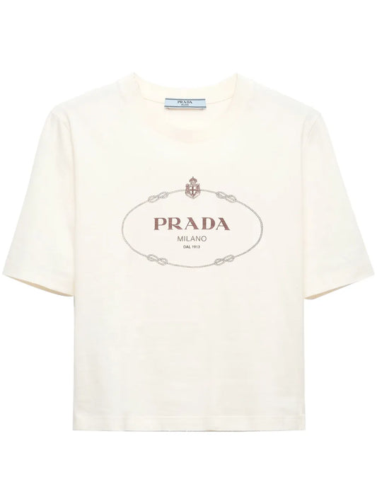 Logo-Print Cotton Cropped T-Shirt