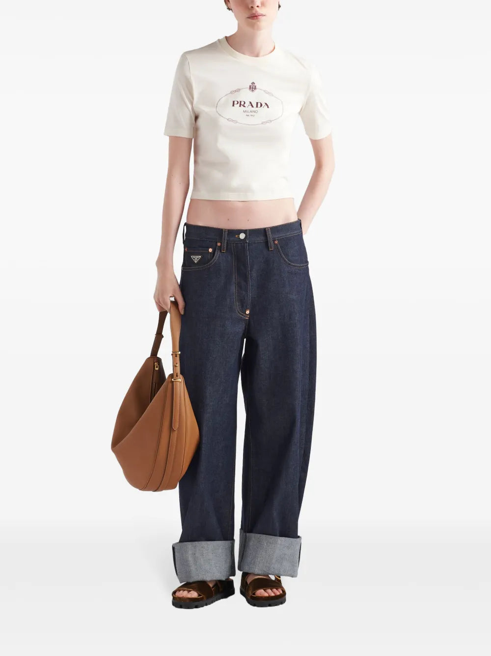 Logo-Print Cotton Cropped T-Shirt