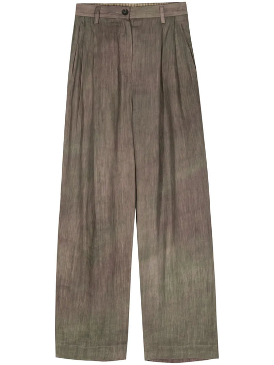 Dyed Wide-Leg Trousers