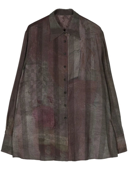 Striped Asymmetric Design Shirt
