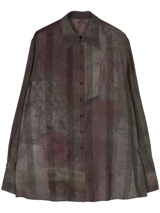 Striped Asymmetric Design Shirt
