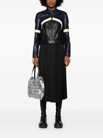 Zip-Up Leather Biker Jacket