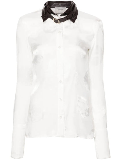 Belted-Collar Shirt