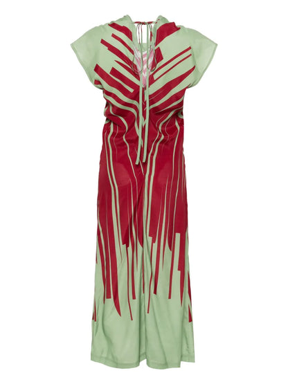 Abstract-Pattern Crepe Dress