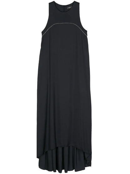 Monili-Chain Satin Maxi Dress