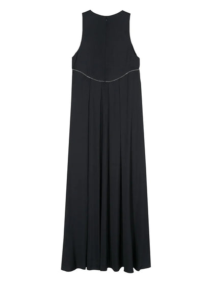 Monili-Chain Satin Maxi Dress