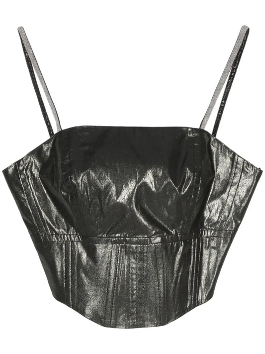 Lamé Corset Crop Top