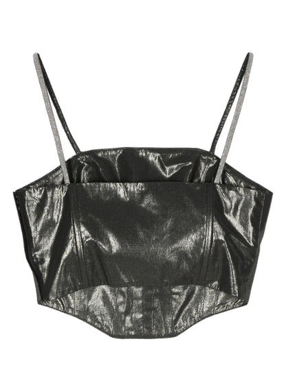 Lamé Corset Crop Top