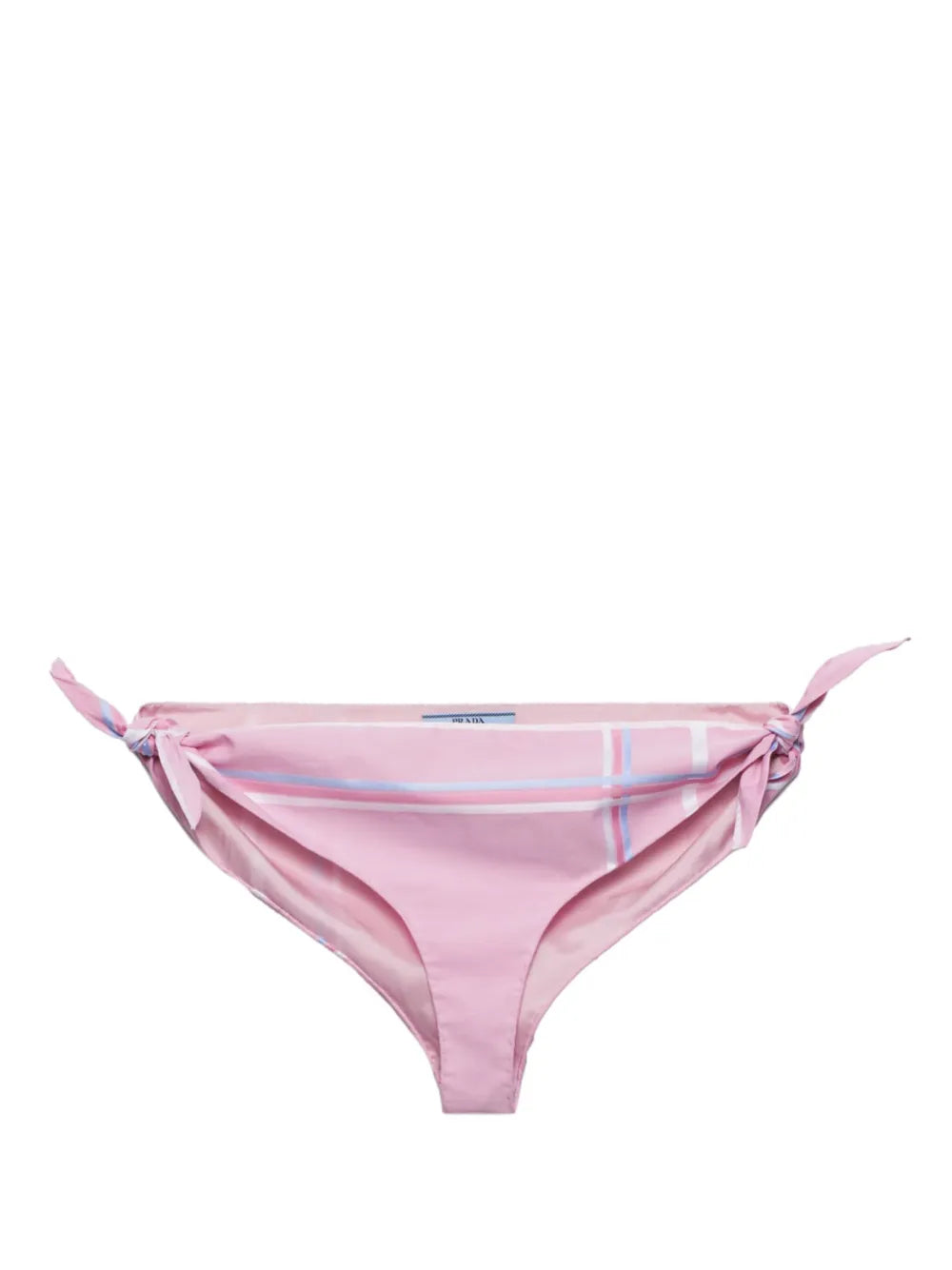 Checked Cotton Bikini Bottom