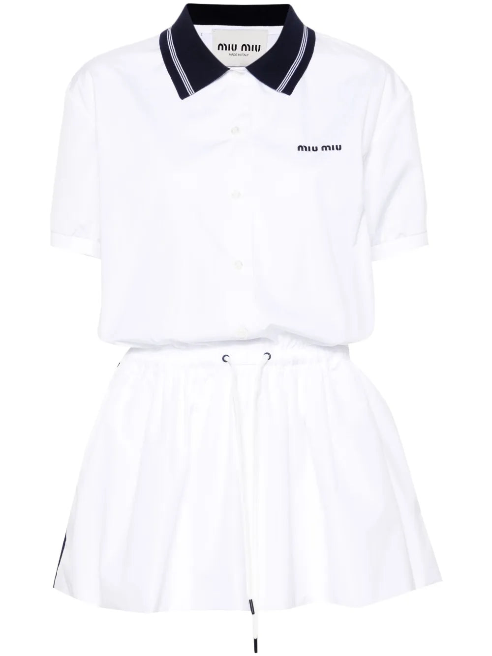 Drawstring-Waist Cotton Polo Dress