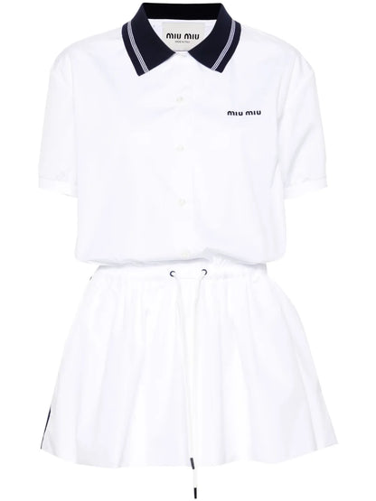 Drawstring-Waist Cotton Polo Dress
