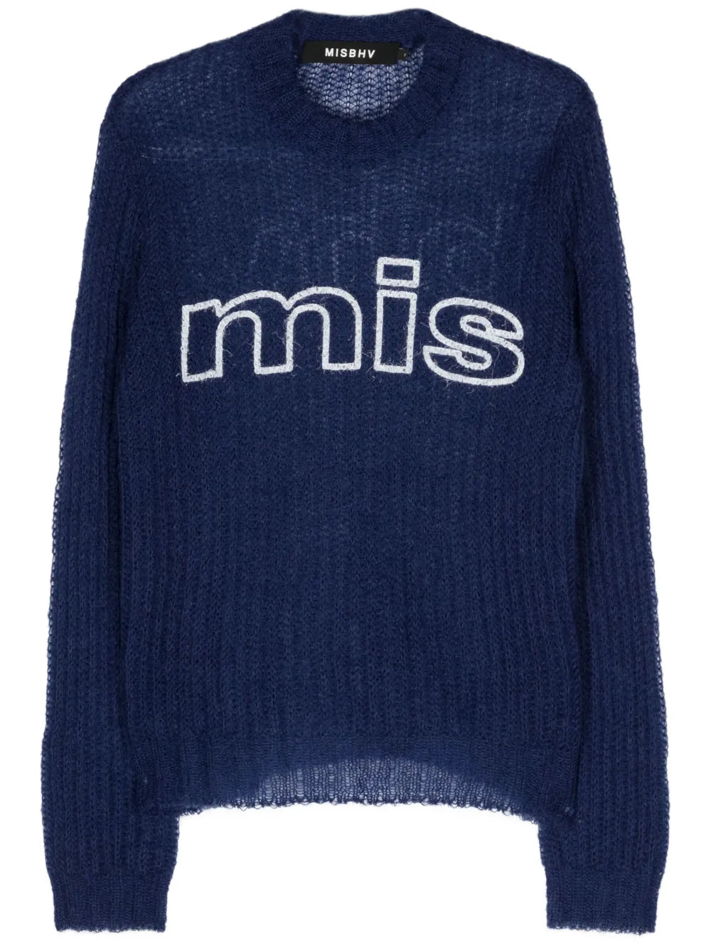 Logo-Print Open-Knit Jumper