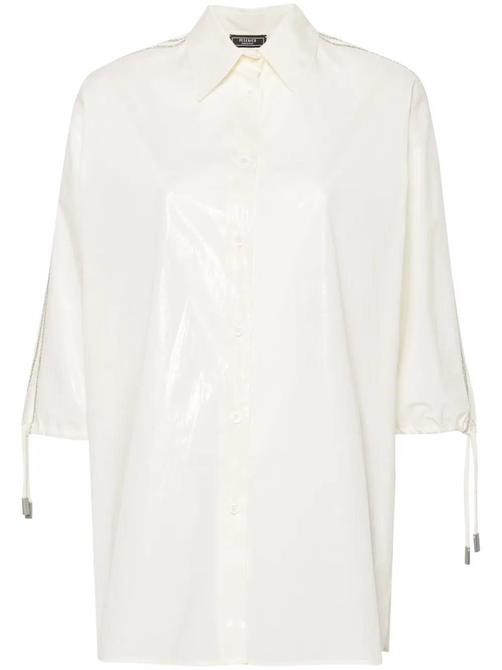 Beaded Trim-Detail Taffeta Shirt