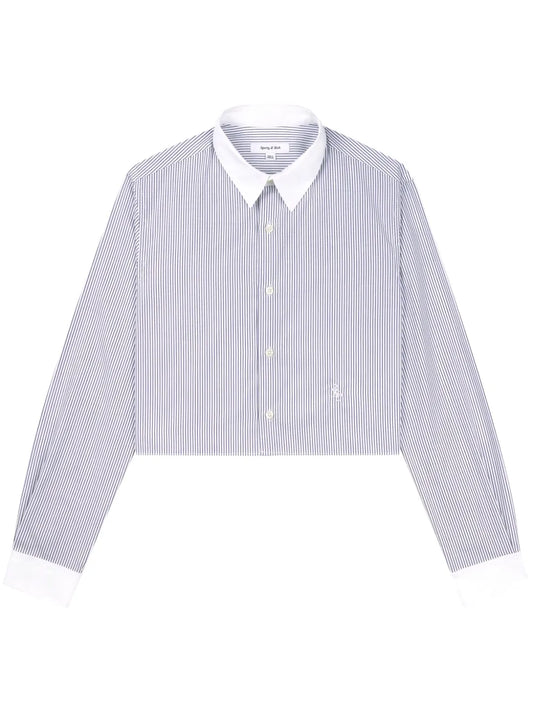 Striped Croped Cotton Shirt
