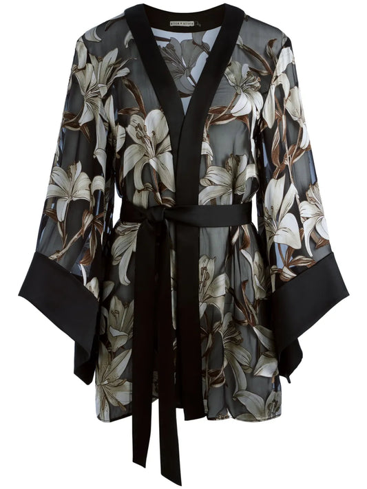 Floral-Print Cardi-Coat