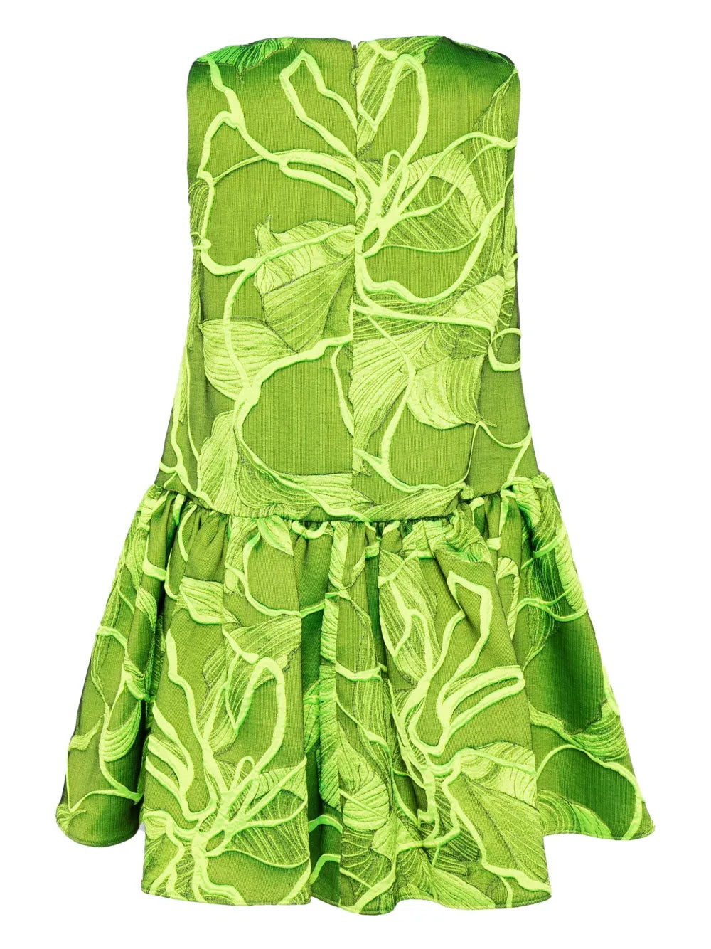 Floral-Jacquard Boat-Neck Dress