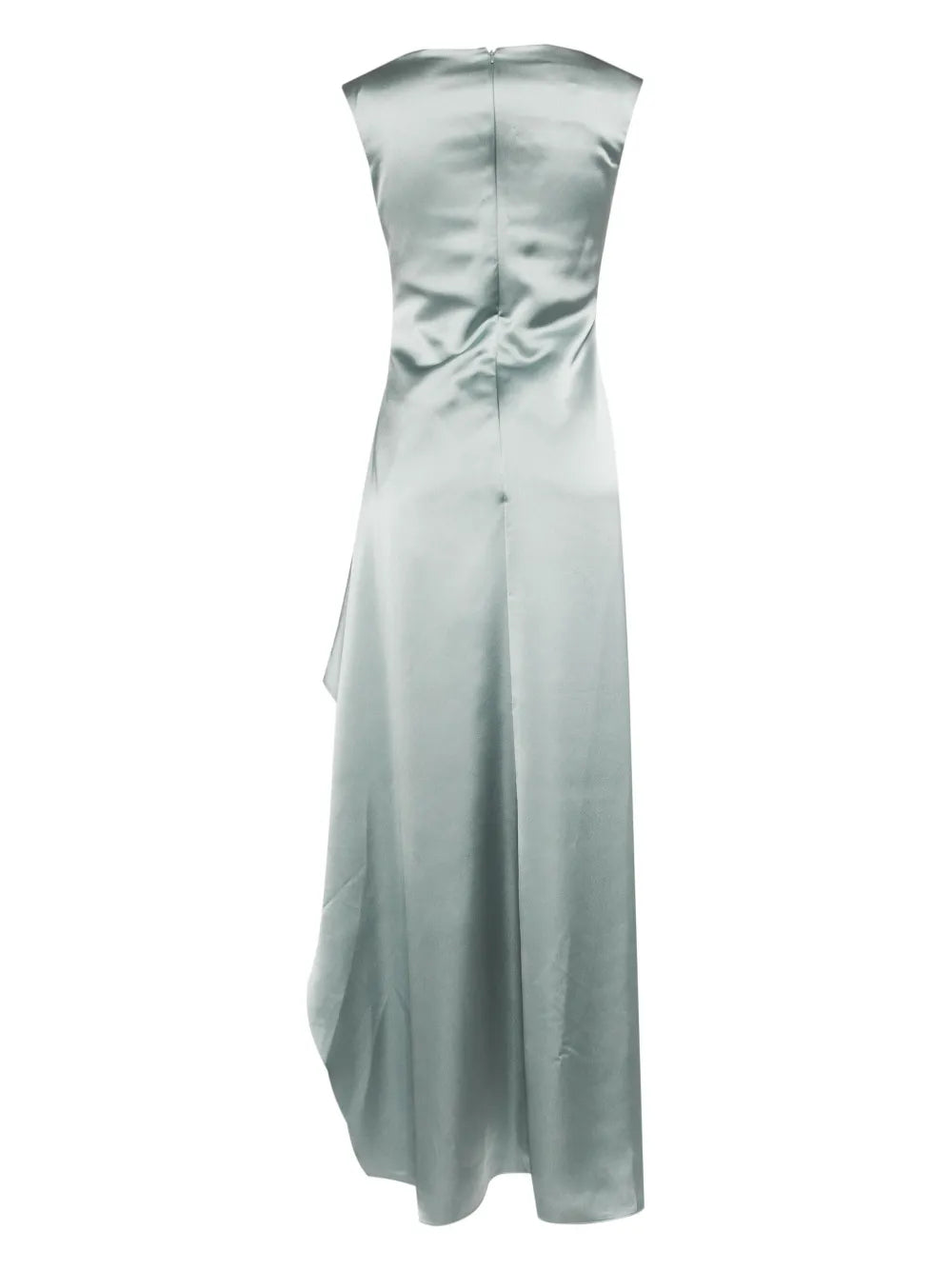 Asymmetric Draped Satin Gown