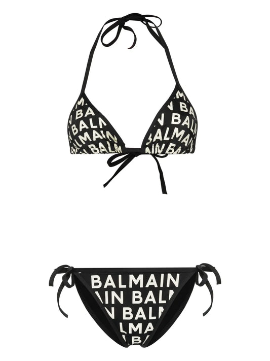 Logo-Print Bikini Set