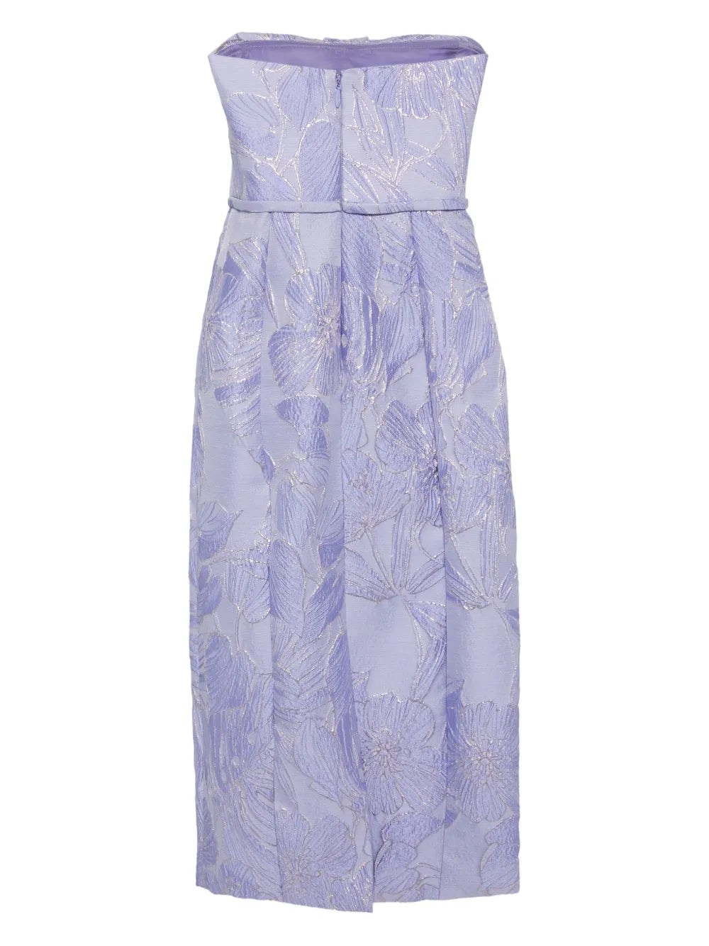 Floral-Jacquard Midi Dress