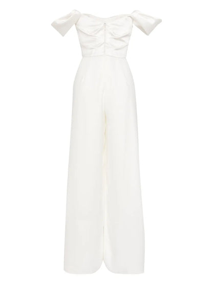 Off-Shoulder Satin Jumpsuit