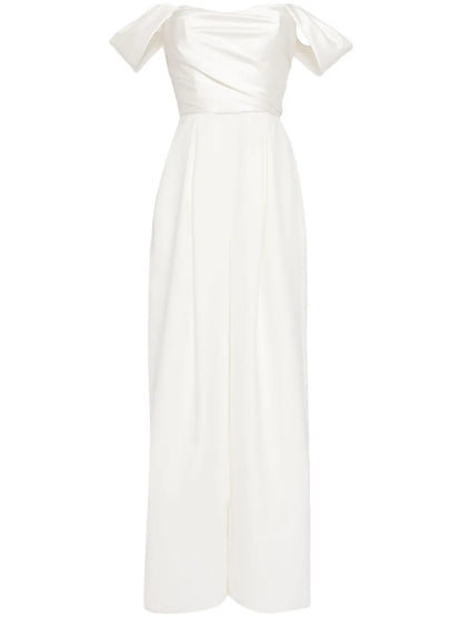 Off-Shoulder Satin Jumpsuit