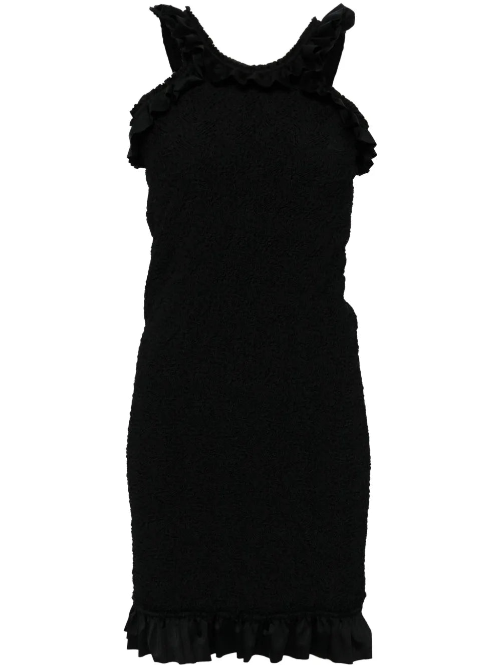 Ruffle-Hem Smocked Mini Dress