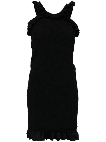 Ruffle-Hem Smocked Mini Dress