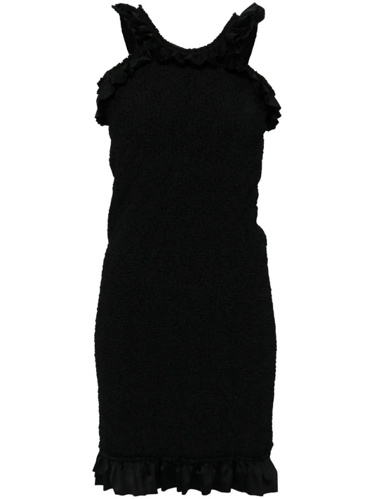 Ruffle-Hem Smocked Mini Dress