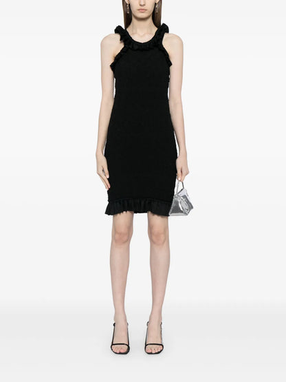 Ruffle-Hem Smocked Mini Dress