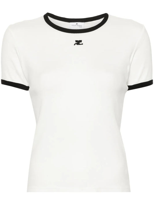 Logo-Patch Contrasting-Trim T-Shirt